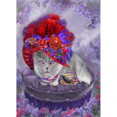 CAROL CAVALARIS GREETING CARD Cat in Red Hat